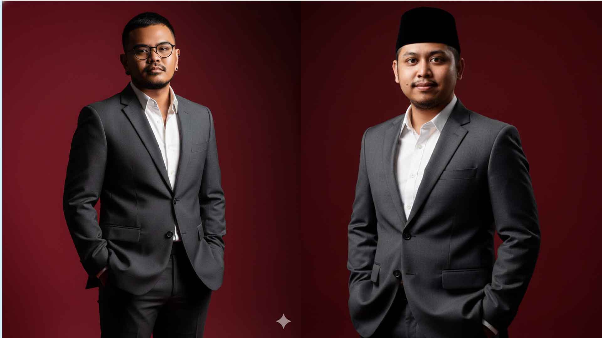 Panduan lengkap prompt Gemini AI foto setengah badan background merah profesional